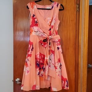 Calvin Klein Pink Floral Print Dress (Size 10)